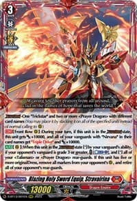 Blazing Holy Sword Equip, Stravairina - D-BT13: Flight of Chakrabarthi - Cardfight Vanguard card