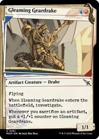 Gleaming Geardrake (Showcase) - Murders at Karlov Manor - Magic: The Gathering card