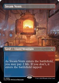 Steam Vents (Borderless) - Ravnica: Clue Edition - Magic: The Gathering card