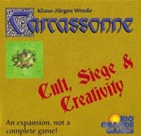 Carcassonne: Cult, Siege, and Creativity Expansion - Rio Grande Games - Boardgames card