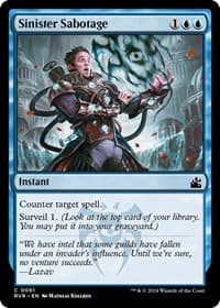 Sinister Sabotage - Ravnica Remastered - Magic: The Gathering card