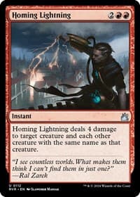 Homing Lightning - Ravnica Remastered - Magic: The Gathering card