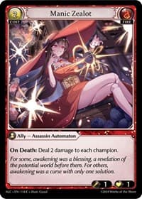Manic Zealot - Alchemical Revolution - Grand Archive TCG card