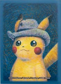 Pokémon Center × Van Gogh Museum: Pikachu Inspired by Self-Portrait with Grey Felt Hat Card Sleeves (65 Sleeves) - Pokemon International Card Sleeves - Card Sleeves card