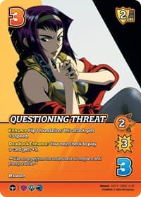 Questioning Threat (Alternate Art) - Challenger Series: Cowboy Bebop and Trigun Stampede - UniVersus card