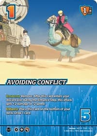 Avoiding Conflict (Alternate Art) - Challenger Series: Cowboy Bebop and Trigun Stampede - UniVersus card