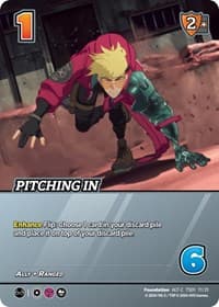Pitching In (Alternate Art) - Challenger Series: Cowboy Bebop and Trigun Stampede - UniVersus card