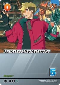 Prideless Negotiations (Alternate Art) - Challenger Series: Cowboy Bebop and Trigun Stampede - UniVersus card