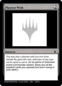 Playtest Wish - Un-Known Event Playtest Cards - Magic: The Gathering card