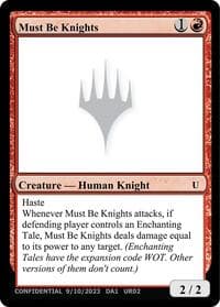 Must Be Knights - Un-Known Event Playtest Cards - Magic: The Gathering card