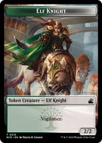 Elf Knight // Dragon Double-Sided Token - Ravnica Remastered - Magic: The Gathering card