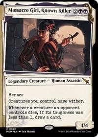 Massacre Girl, Known Killer (Showcase) (Invisible Ink) - Murders at Karlov Manor - Magic: The Gathering card