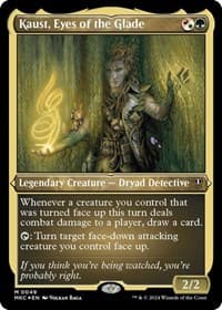 Kaust, Eyes of the Glade (Display Commander) - Thick Stock - Commander: Murders at Karlov Manor - Magic: The Gathering card