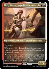 Nelly Borca, Impulsive Accuser (Display Commander) - Thick Stock - Commander: Murders at Karlov Manor - Magic: The Gathering card