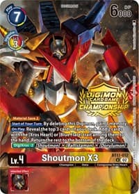 Shoutmon X3 (Championship 2023 Tamers Pack) - Dimensional Phase - Digimon Card Game card