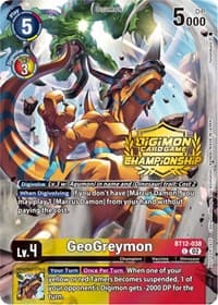 GeoGreymon (Championship 2023 Tamers Pack) - Across Time - Digimon Card Game card
