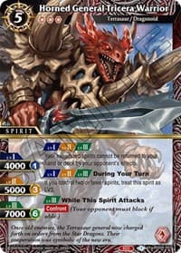 Horned General Tricera Warrior - Savior of Chaos - Battle Spirits Saga card
