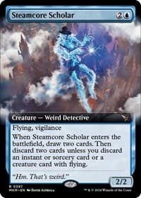 Steamcore Scholar (Extended Art) - Murders at Karlov Manor - Magic: The Gathering card