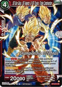 SS Son Goku, SS Vegeta, & SS Trunks, Triple Combination (2023 Championship Finals Celebration Pack) - Tournament Promotion Cards - Dragon Ball Super: Masters card