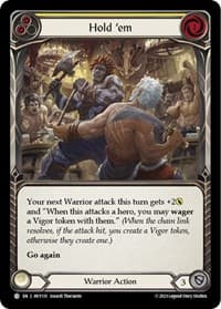 Hold 'em (Yellow) - Heavy Hitters - Flesh and Blood TCG card