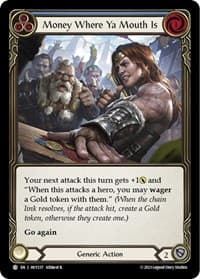 Money Where Ya Mouth Is (Blue) - Heavy Hitters - Flesh and Blood TCG card
