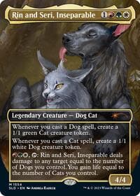Rin and Seri, Inseparable (Display Commander) - Thick Stock - Secret Lair Drop Series - Magic: The Gathering card
