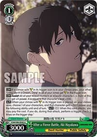 After a Fierce Battle, Aki Hayakawa - Chainsaw Man - Weiss Schwarz card