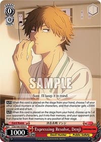 Expressing Resolve, Denji - Chainsaw Man - Weiss Schwarz card