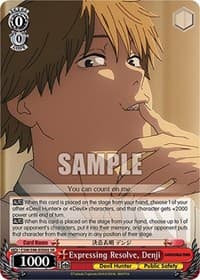 Expressing Resolve, Denji (SR) - Chainsaw Man - Weiss Schwarz card