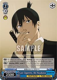 Last Cigarette, Aki Hayakawa (SR) - Chainsaw Man - Weiss Schwarz card