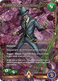 Pestilence, Devious Servant (Iconic Rare) - Clashgrounds - Alpha Clash card