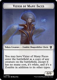 Vizier of Many Faces // Zombie Double-Sided Token - Commander: Murders at Karlov Manor - Magic: The Gathering card