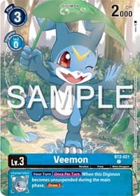 Veemon - BT2-021 (Digimon Illustration Competition Pack 2023) - Release Special Booster 1.0 - Digimon Card Game card