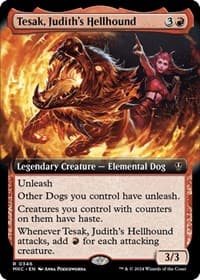 Tesak, Judith's Hellhound (Extended Art) - Commander: Murders at Karlov Manor - Magic: The Gathering card