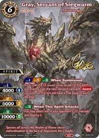 Gray, Servant of Siegwurm (SPR) (Illustrator Signature) - Savior of Chaos - Battle Spirits Saga card