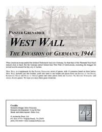 Panzer Grenadier: West Wall Supplement Book - Avalanche Press LTD - Boardgames card