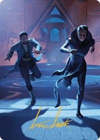 Unauthorized Exit Art Card (Gold-Stamped Signature) - Art Series: Murders at Karlov Manor - Magic: The Gathering card