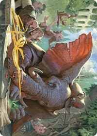 Loxodon Eavesdropper Art Card (Gold-Stamped Signature) - Art Series: Murders at Karlov Manor - Magic: The Gathering card