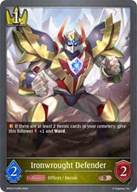 Ironwrought Defender - P10EN (Foil) - BP03: Flame of Laevateinn - Shadowverse: Evolve card
