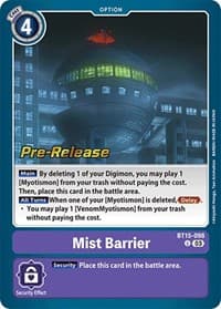 Mist Barrier - Exceed Apocalypse Pre-Release Cards - Digimon Card Game card