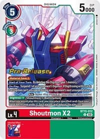 Shoutmon X2 - Exceed Apocalypse Pre-Release Cards - Digimon Card Game card