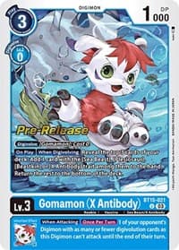 Gomamon (X Antibody) - Exceed Apocalypse Pre-Release Cards - Digimon Card Game card