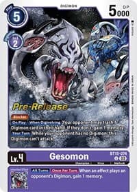 Gesomon - Exceed Apocalypse Pre-Release Cards - Digimon Card Game card