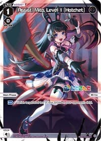[Assist] Mito, Level 1 [Hatchet] (Parallel Foil) - Collab Booster: Nijisanji Diva - WIXOSS card