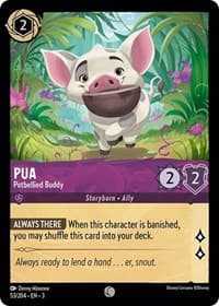 Pua - Potbellied Buddy - Into the Inklands - Disney Lorcana card