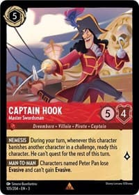 Captain Hook - Master Swordsman - Into the Inklands - Disney Lorcana card