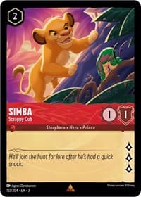 Simba - Scrappy Cub - Into the Inklands - Disney Lorcana card