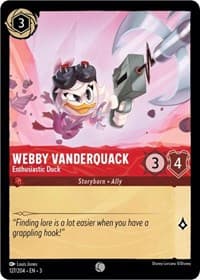 Webby Vanderquack - Enthusiastic Duck - Into the Inklands - Disney Lorcana card