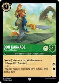 Don Karnage - Prince of Pirates - Into the Inklands - Disney Lorcana card