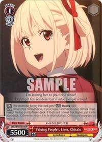 Valuing People's Lives, Chisato - Lycoris Recoil - Weiss Schwarz card
